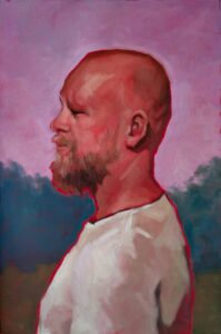 Portret van man, olieverf schilderij door kunstschilder Stephanie van der Klooster in Zuid-Holland