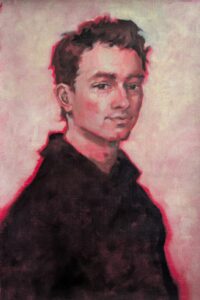 Portrait in Soft Light – olieverf portret 40 × 60 cm op linnen, hedendaagse figuratieve kunst door Stephanie van der Klooster